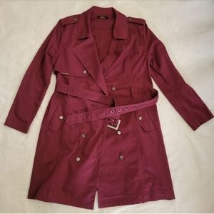 Bellina Burgundy Trench Coat